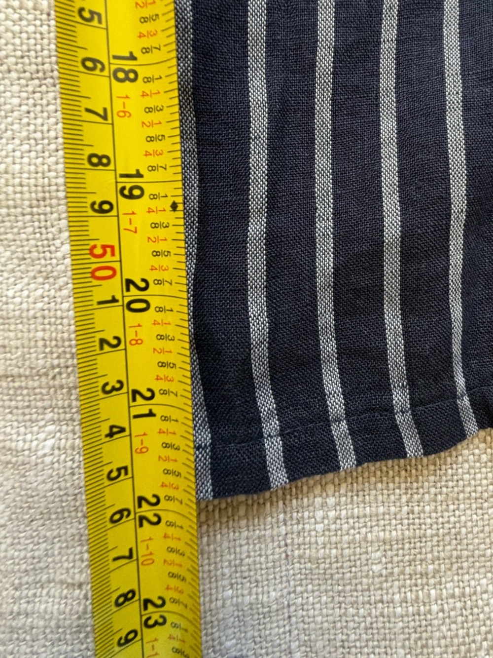 Italian Linen Dark Blue/White Button Overall Oversized Wide Leg Jumpsuit-Sz-S/M - Picture 12 of 16